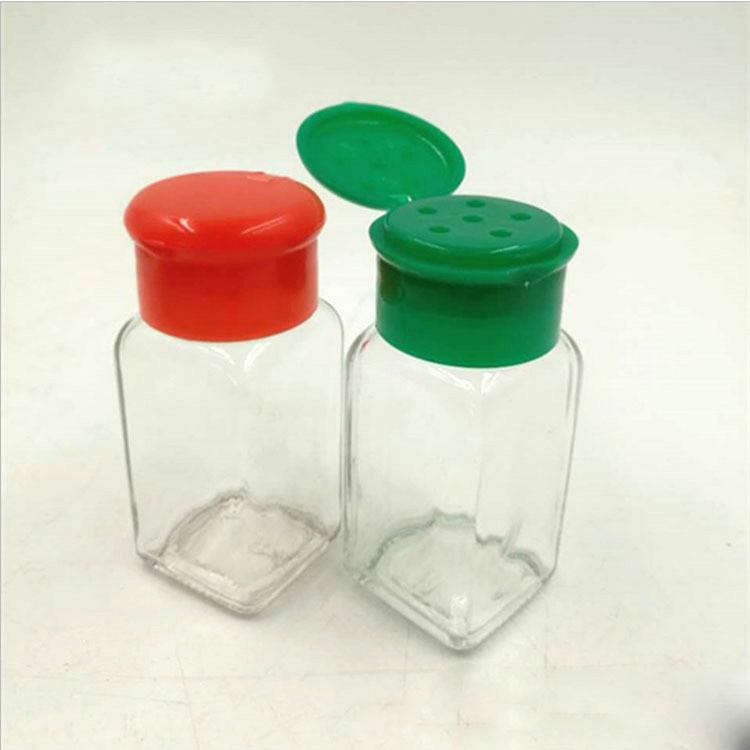 Square Spice Bottles Salt and Pepper Shakers Glass