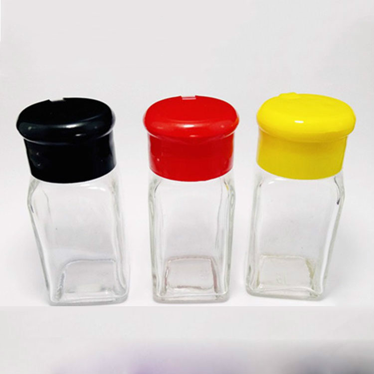 Square Spice Bottles Salt and Pepper Shakers Glass