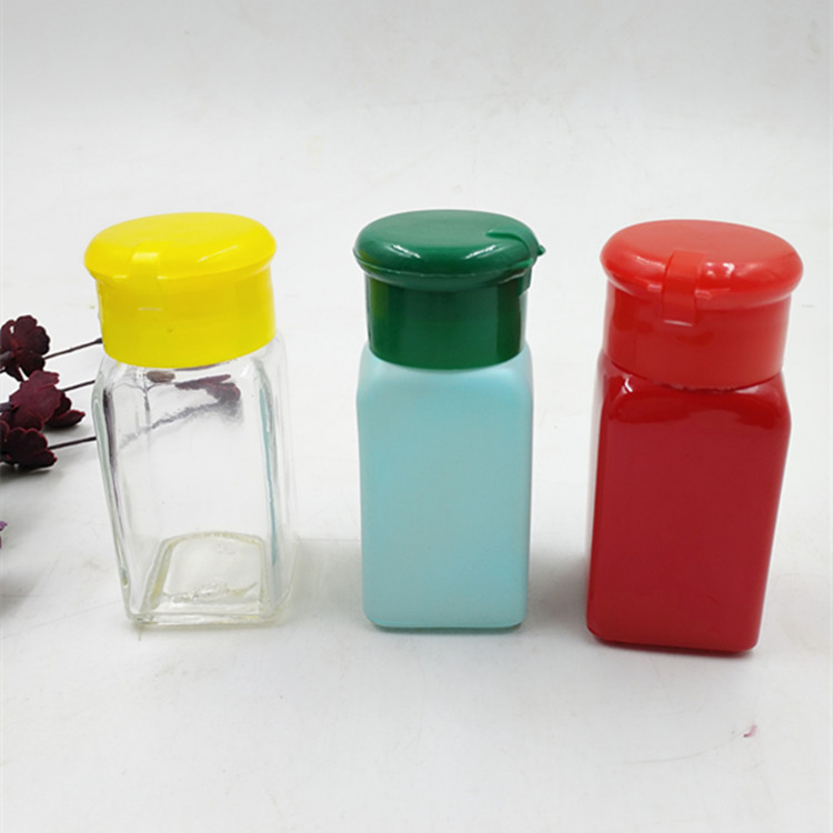 Square Spice Bottles Salt and Pepper Shakers Glass