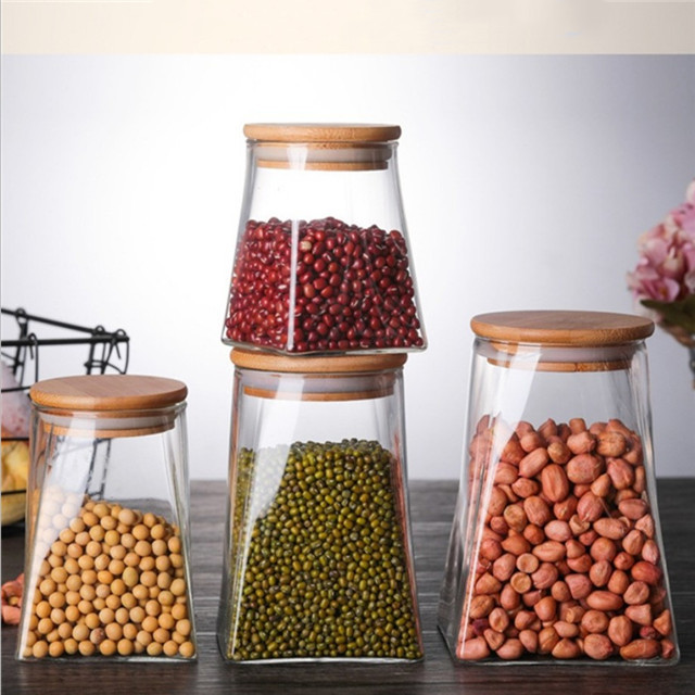 Square Storage Tank Large Capacity Square High Borosilicate Glass Jar Storage Tank Sealed Food Storage Bottle
