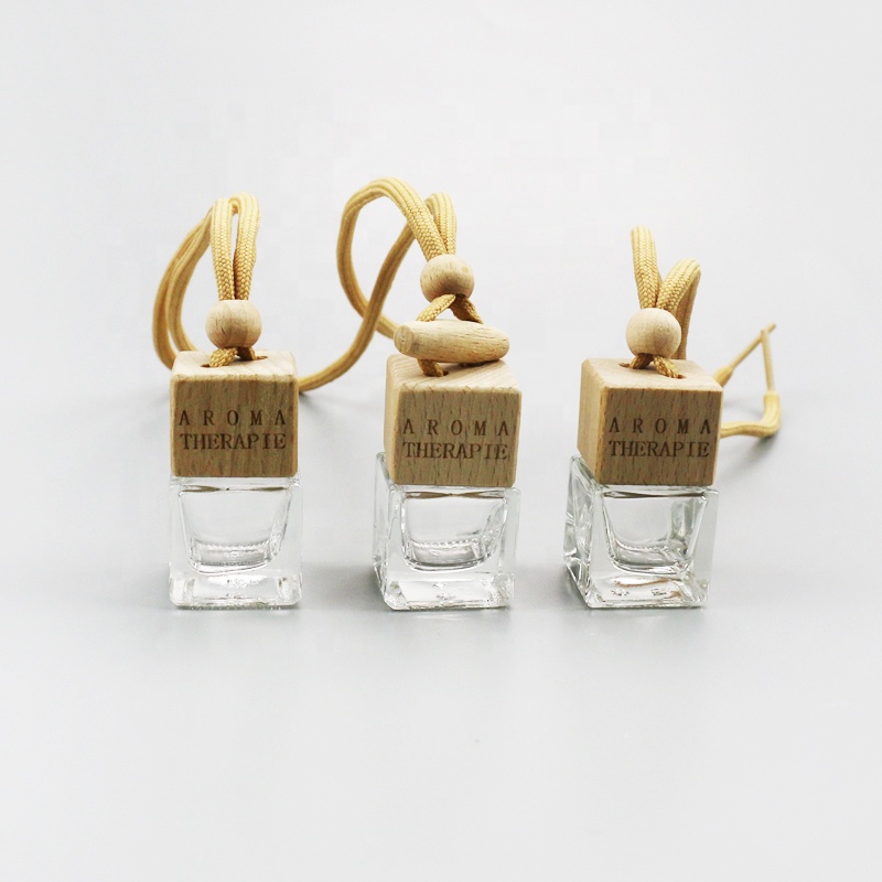 Square car hanging diffuser glass perfume bottle 7ml