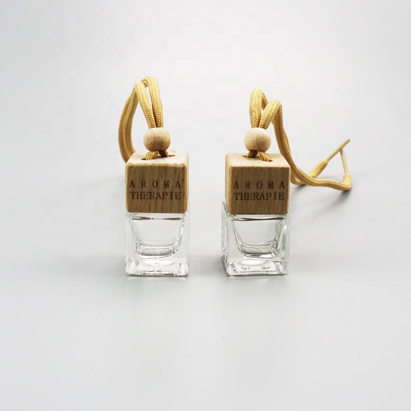 Square car hanging diffuser glass perfume bottle 7ml