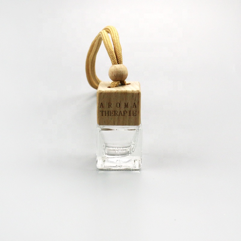 Square car hanging diffuser glass perfume bottle 7ml