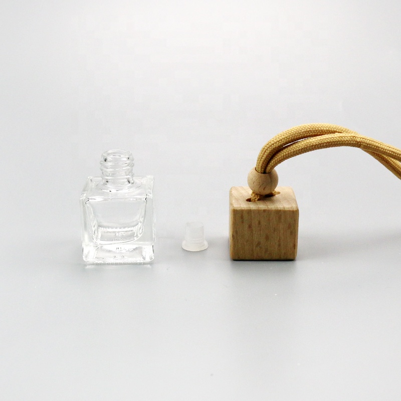 Square car hanging diffuser glass perfume bottle 7ml