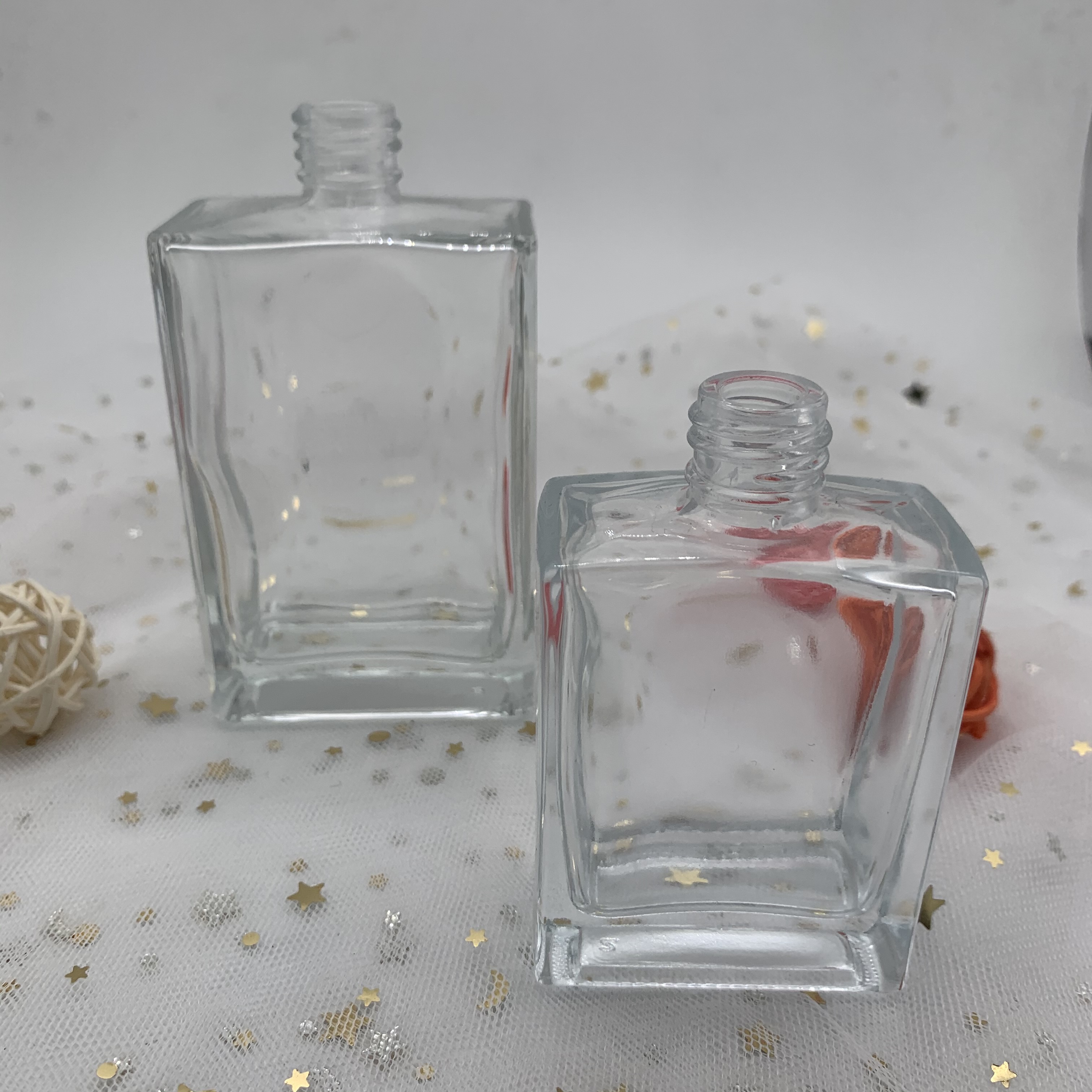 Square clear glass dropper bottle perfume bottle Essential oil bottle