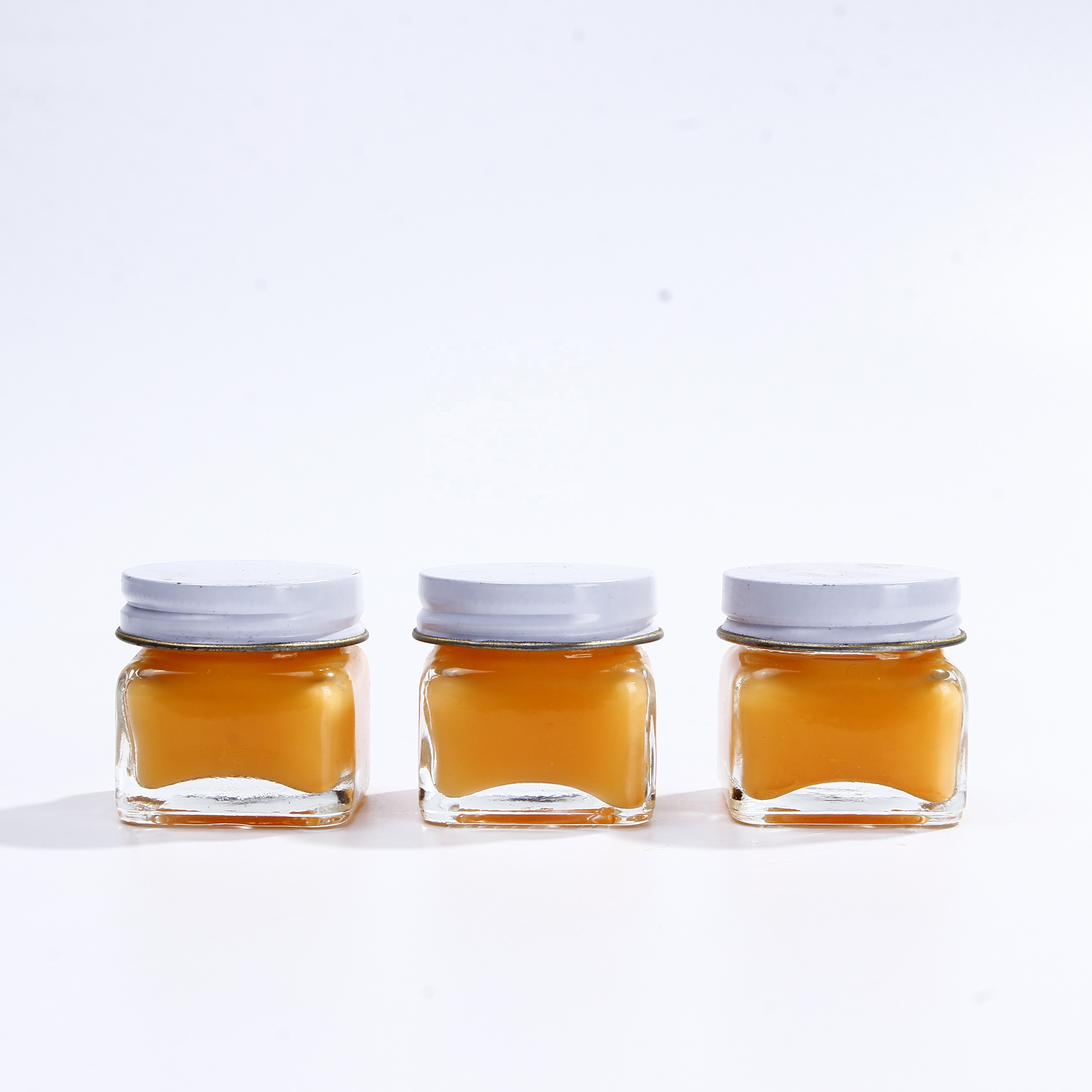 Square clear glass honey jam sauce jar storage bottles jars honey jars in bulk wholesale