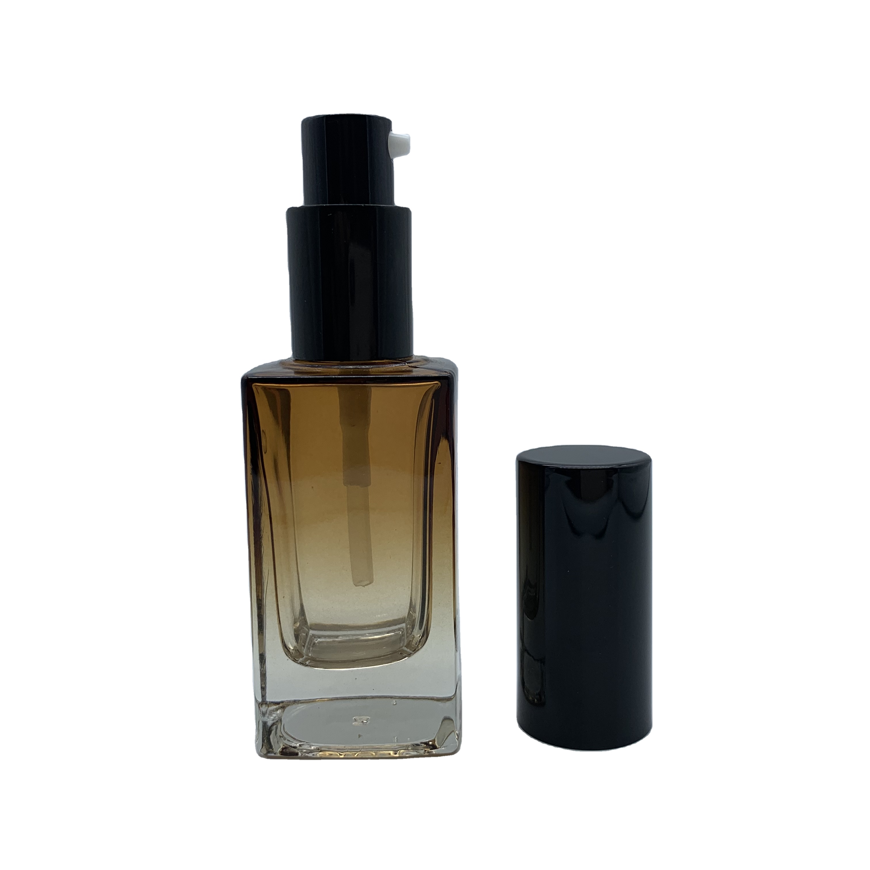 Square cosmetic essential oil bottle with glass dropper