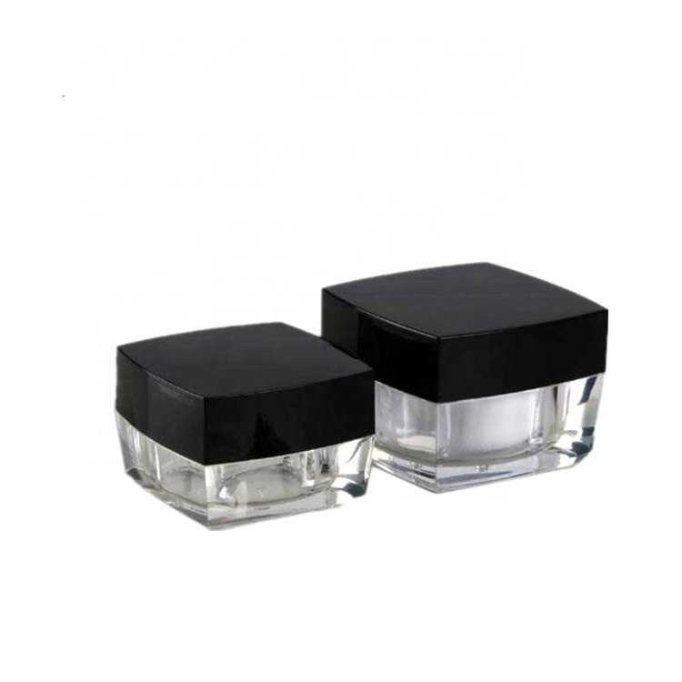 Square cosmetic gel container for cream packaging acrylic jar 5g  fancy plastic jar