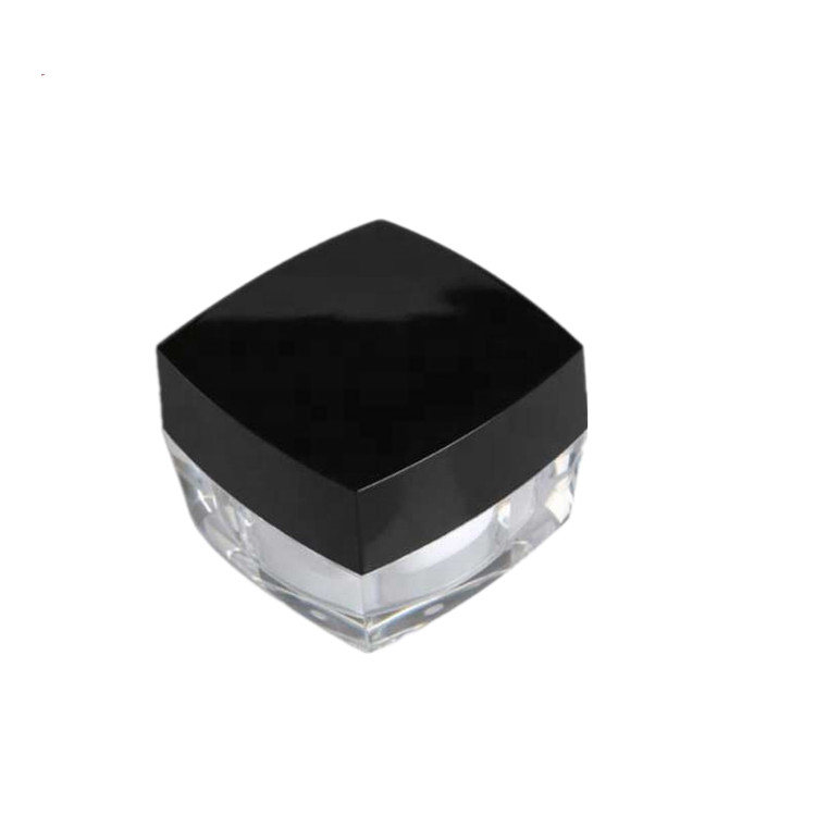Square cosmetic gel container for cream packaging acrylic jar 5g fancy plastic jar
