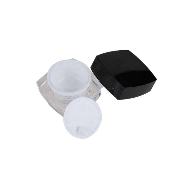 Square cosmetic gel container for cream packaging acrylic jar 5g fancy plastic jar