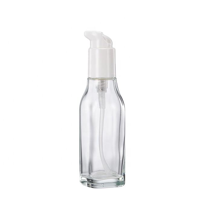 Square cosmetics containers and packaging 50g 150g 120ml 100ml 40ml cream jar glass lotion bottle