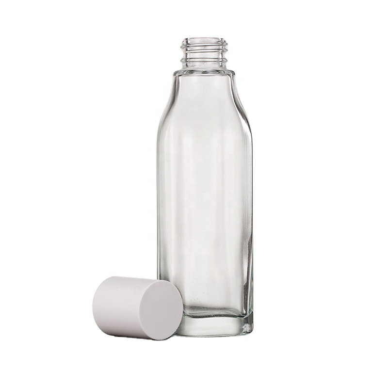 Square cosmetics containers and packaging 50g 150g 120ml 100ml 40ml cream jar glass lotion bottle