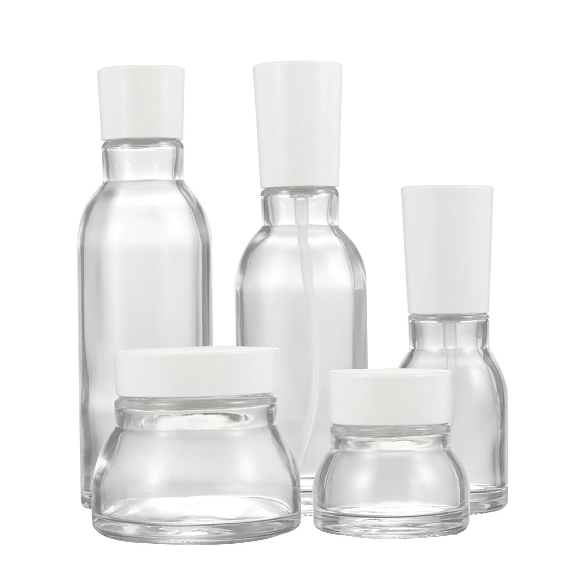 Square cosmetics containers and packaging 50g 150g 120ml 100ml 40ml cream jar glass lotion bottle