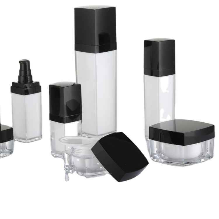 Square empty cosmetic acrylic cream jar packaging  square acrylic jar