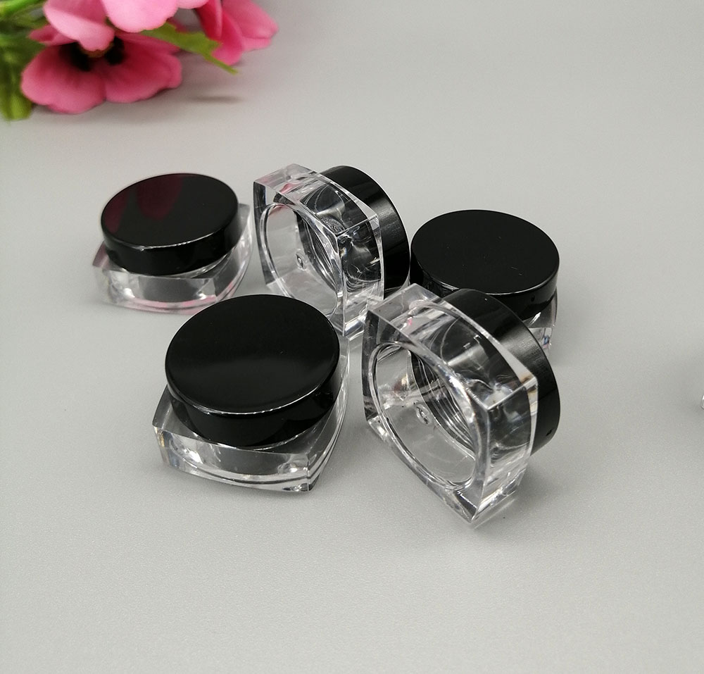 Square empty plastic 10g jar for loose powder
