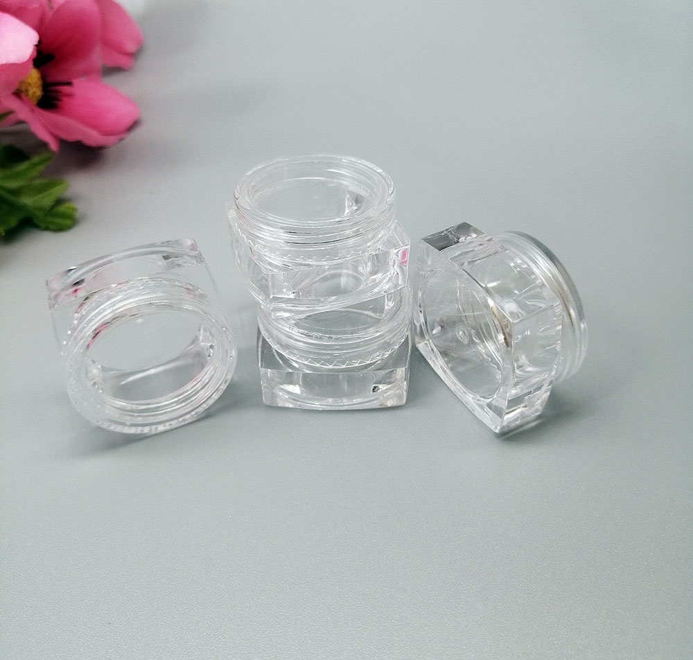 Square empty plastic 10g jar for loose powder