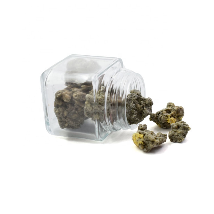 Square glass jar bud flower weed packaging storage squire concentrate glass jar with child proof cap