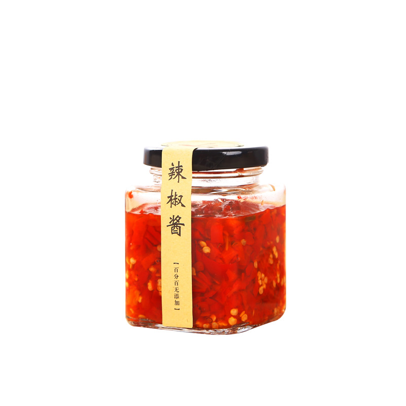 Square honey jam jar pickles chili sauce glass bottle sealed glass bottle