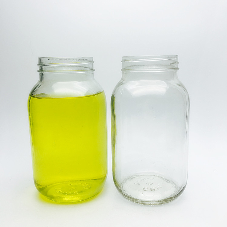 Square round 32oz glass mason jar with screw top lid for pickle honey