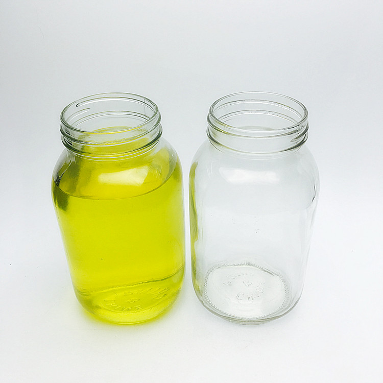 Square round 32oz glass mason jar with screw top lid for pickle honey