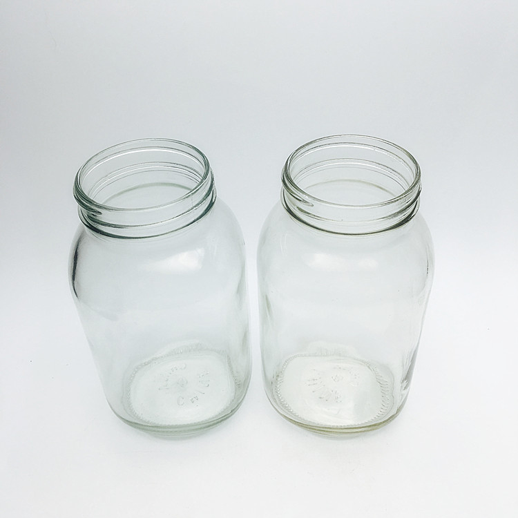 Square round 32oz glass mason jar with screw top lid for pickle honey