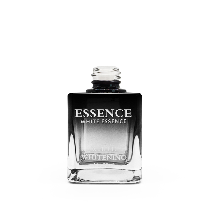 Square shape gradient black color glass dropper bottle with flat shoudler 15ml 30ml 50ml