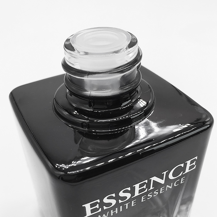 Square shape gradient black color glass dropper bottle with flat shoudler 15ml 30ml 50ml