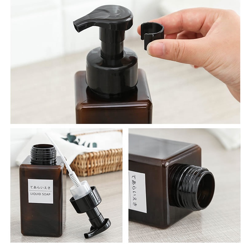 Square shape pump cosmetic package 250 450ml PETG foaming bottle plastic bottle for Skin care