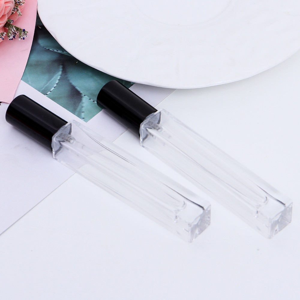 Square small 10ml Travel empty thick glass 10 ml oem spray bottle for perfume disinfectant alcohol spray pocket bag