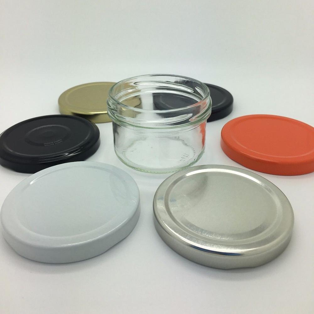 Squat Round Glass Doritos Jars 8oz 200 ml Dips Relish C/W 70mm Lids