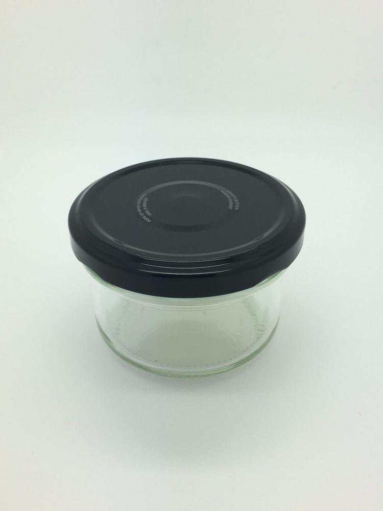 Squat Round Glass Doritos Jars 8oz 200 ml Dips Relish C/W 70mm Lids