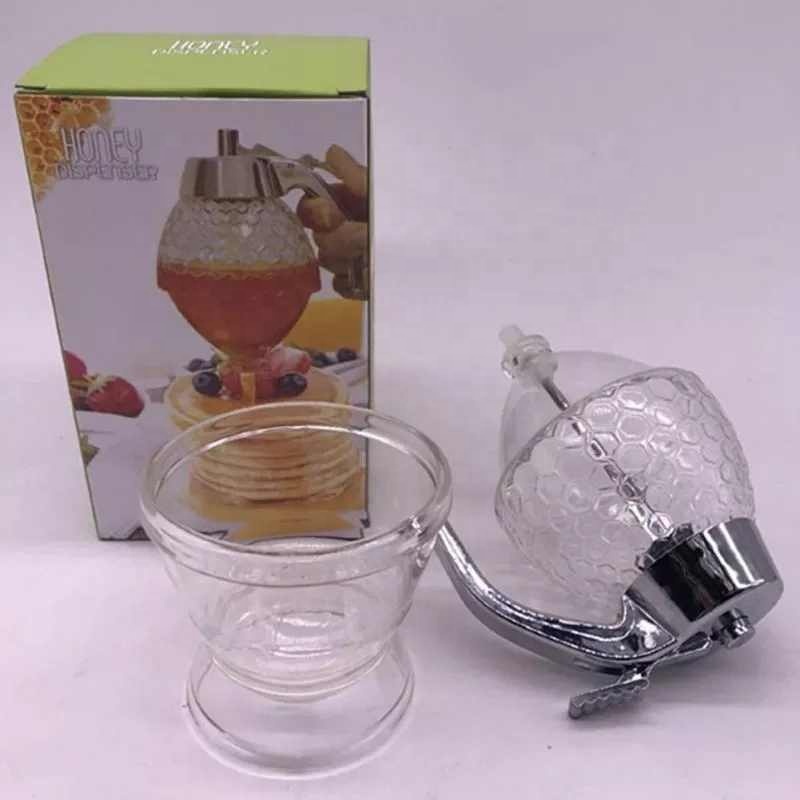 Squeeze Bottle Syrup Juice Dispenser Acrylic Honey Syrup Dispenser Honey Pot Container Kitchen Cans Preserved