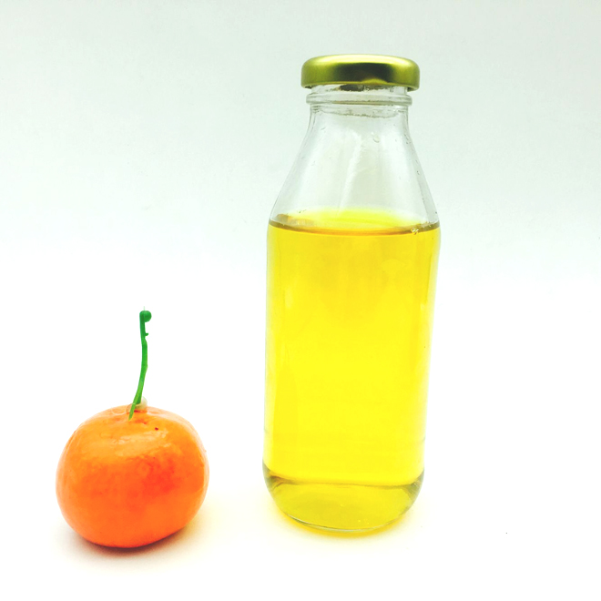 Sri Lanka custom12oz 350ml empty round glass orange juice bottle with metal lid beverage bottle clear glass with metal lid