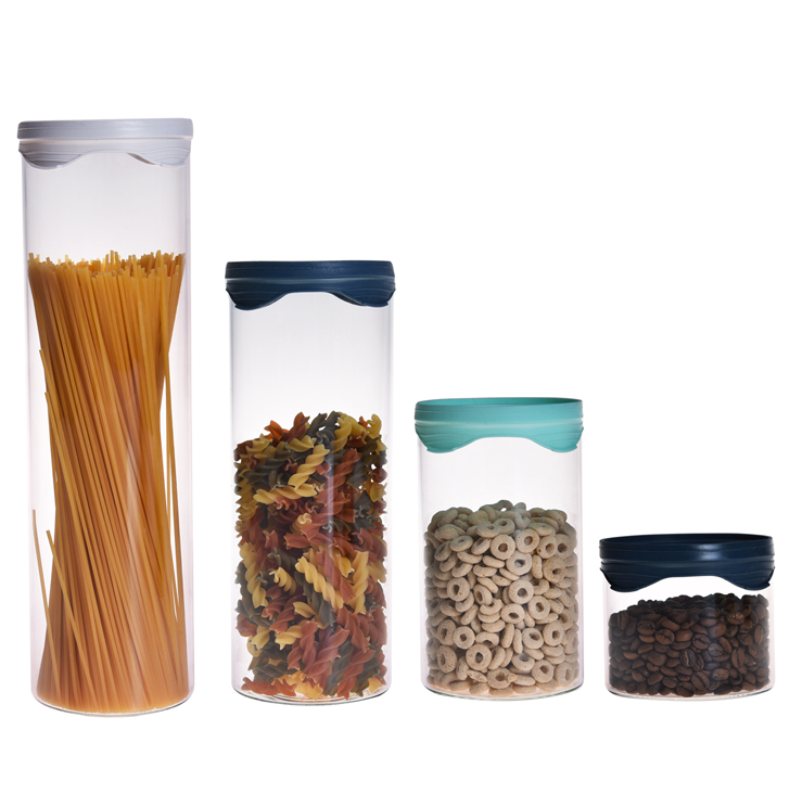 Stackable Glass Jar With glass Lid