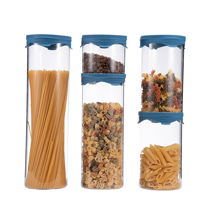 Stackable Glass Jar With glass Lid