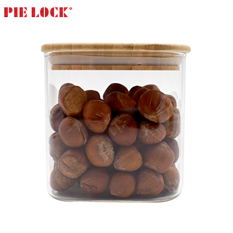 Stackable Kitchen Canisters Set, Clear Glass Jars for Home Kitchen Glass Jars for Food Storage Glass Jars with Bamboo Lid