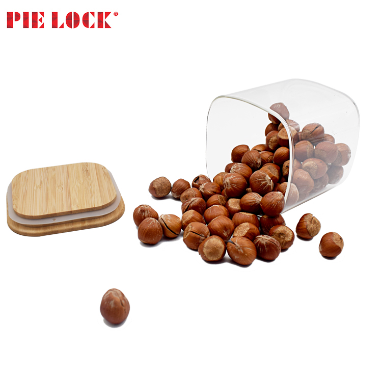 Stackable Kitchen Canisters Set, Clear Glass Jars for Home Kitchen Glass Jars for Food Storage Glass Jars with Bamboo Lid