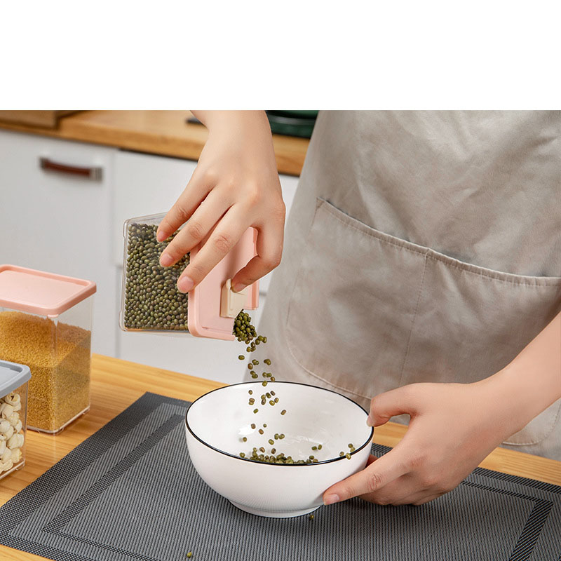 Stackable Kitchen Canisters Set Pack Clear Glass Food Storage Jars Containers with Airtight Bamboo Lid