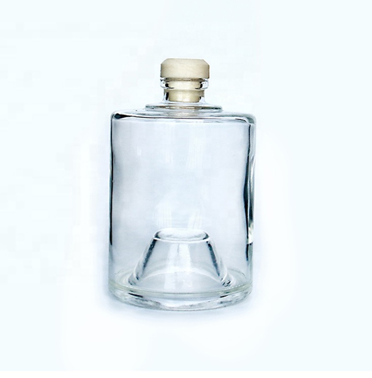 Stackable  Round 200ml 375ml  Mini Liquor Bottles Reed Diffuser Bottle With Wooden Lid For Wine