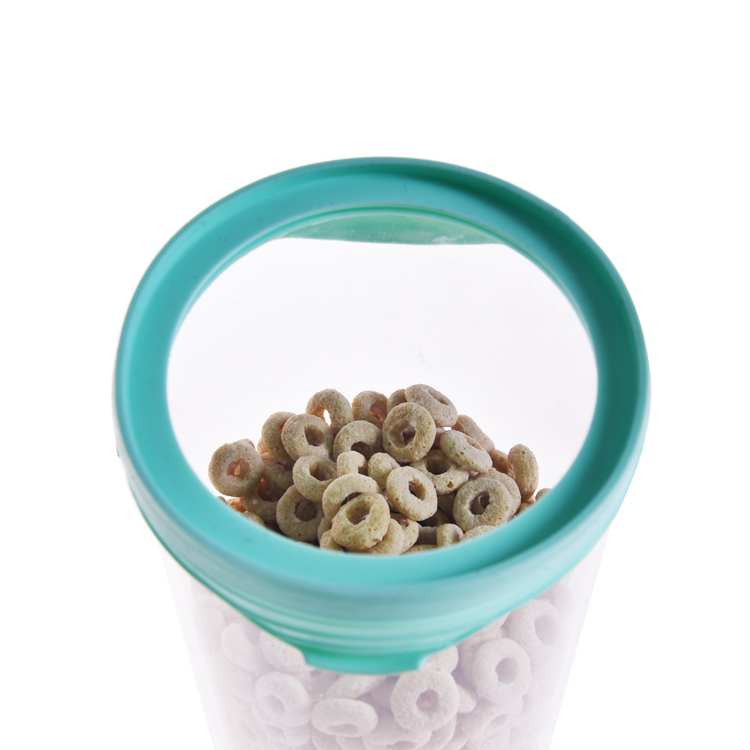 Stackable cereal storage container glass jar for food industry