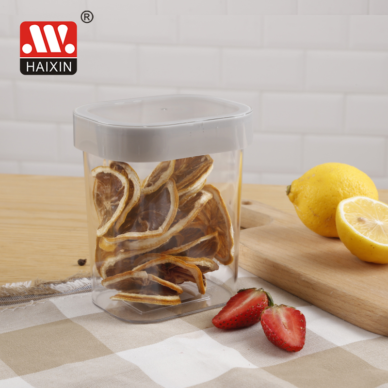 Stackable plastic storage canister with Airtight lid, BPA Free food storage container jar