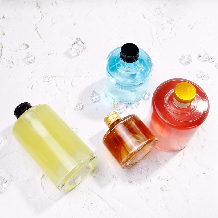 Stacked Wine Bottle with BVS Lid Frosted Glass Drinking Bottle with Glass Bottle