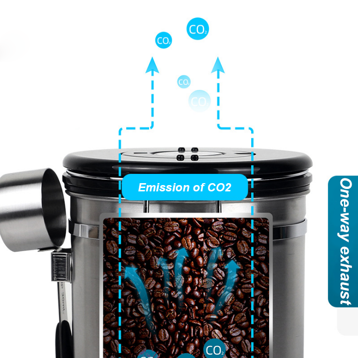 Stainless Steel Airtight Coffee Canisters with Scoop, Kitchen Food Storage Container with Date Tracker for Beans, Tea and so on