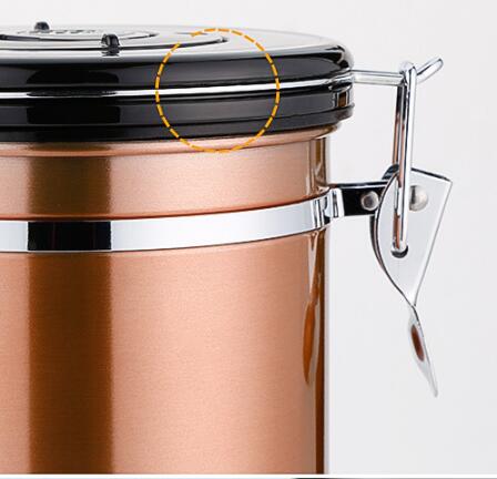 Stainless Steel Coffee Canisters With Sealed Easy-Locking Lids Bean Containers For Kitchen Coffee Tea Sugar