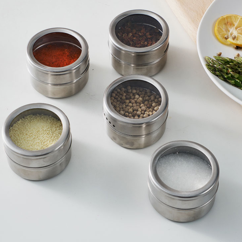 Stainless Steel Magnetic Containers Spice Jar, High Quality Stainless Steel Custom Canister Can Pot//