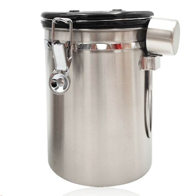 Stainless steel coffe bean sealed tea tin food cans with compass exhaust valve