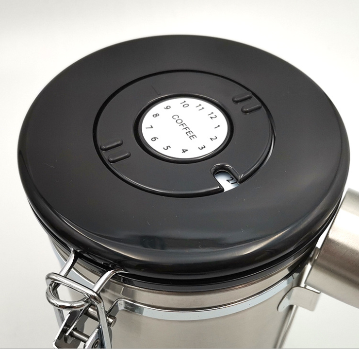 Stainless steel coffe bean sealed tea tin food cans with compass exhaust valve