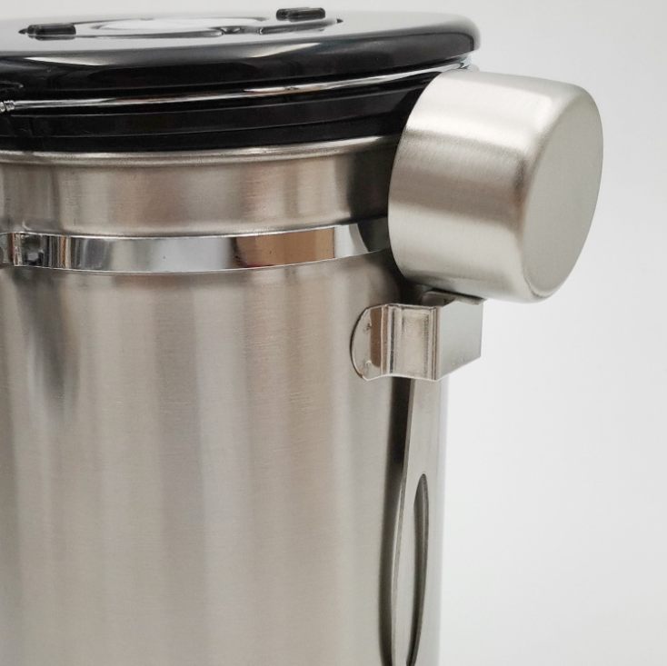 Stainless steel coffe bean sealed tea tin food cans with compass exhaust valve