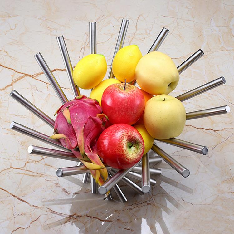 Stainless steel foldable rotating fruit basket fruit bread vegetable storage storage box kitchen living room dining flower baske