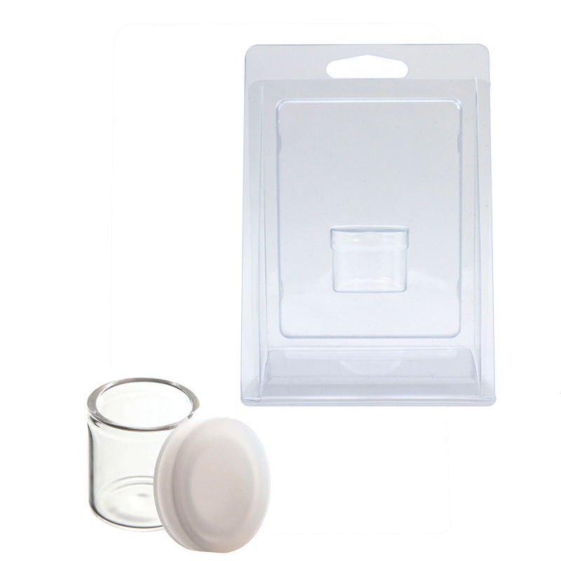 Stand Up Clamshell Blister Packaging for 6ML Glass Container with Silicon Lid